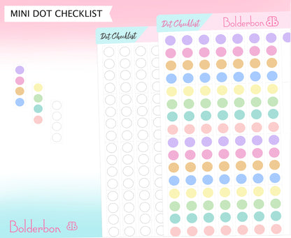 MINI DOT CHECKLIST || Colorful, Black and White Planner Stickers