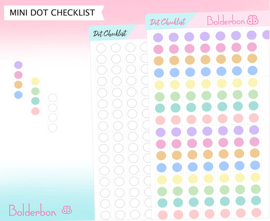 MINI DOT CHECKLIST || Colorful, Black and White Planner Stickers