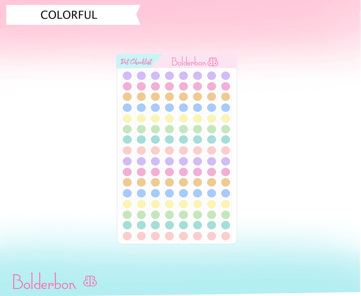 MINI DOT CHECKLIST || Colorful, Black and White Planner Stickers