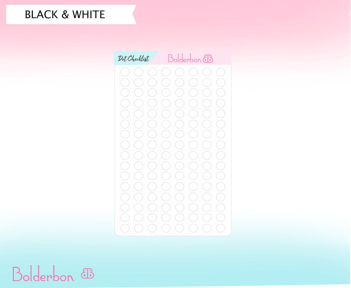 MINI DOT CHECKLIST || Colorful, Black and White Planner Stickers