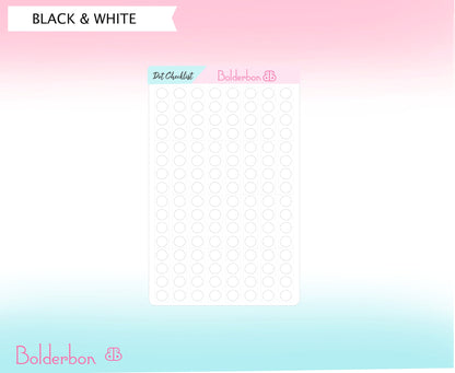 MINI DOT CHECKLIST || Colorful, Black and White Planner Stickers