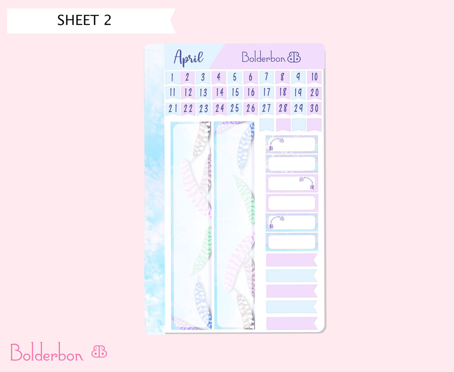APRIL Hobonichi Cousin Monthly || Planner Sticker Kit, Day Free