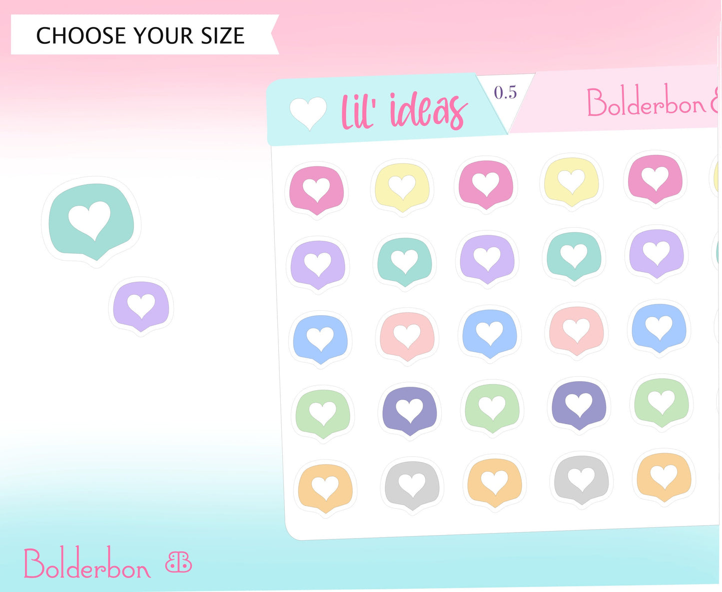 HEART ICONS || Functional Planner Stickers