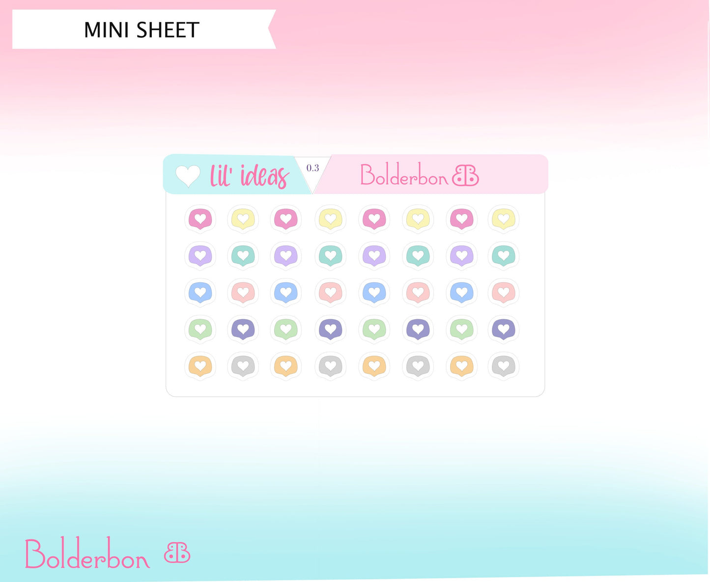 HEART ICONS || Functional Planner Stickers