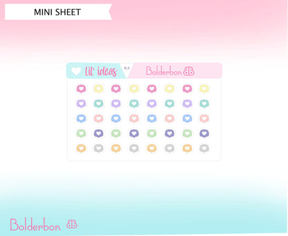HEART ICONS || Functional Planner Stickers