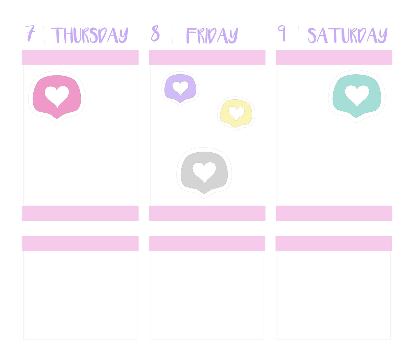 HEART ICONS || Functional Planner Stickers