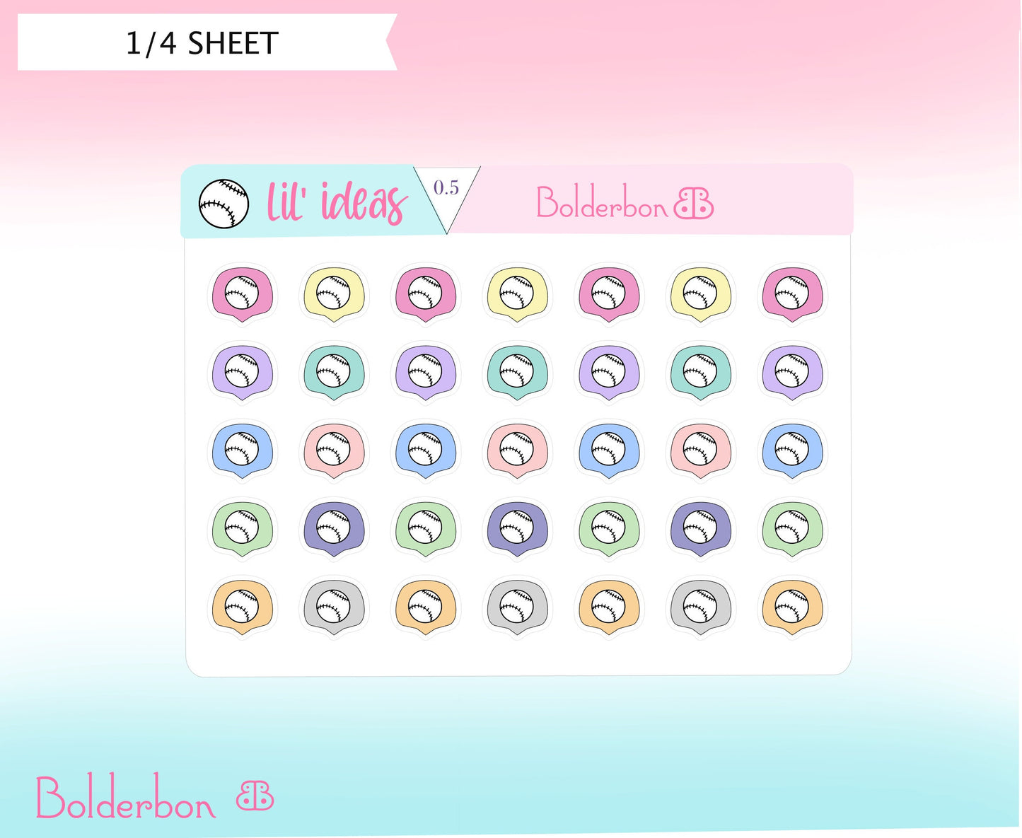 BASEBALL ICONS || Functional Planner Stickers