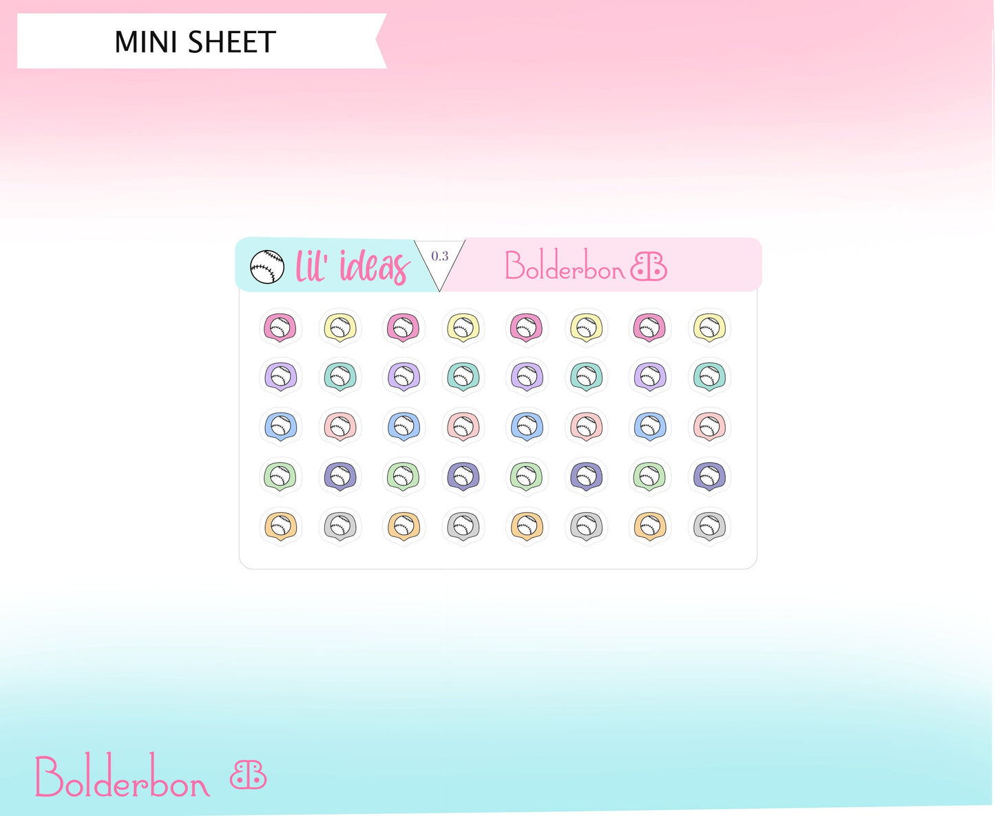 BASEBALL ICONS || Functional Planner Stickers