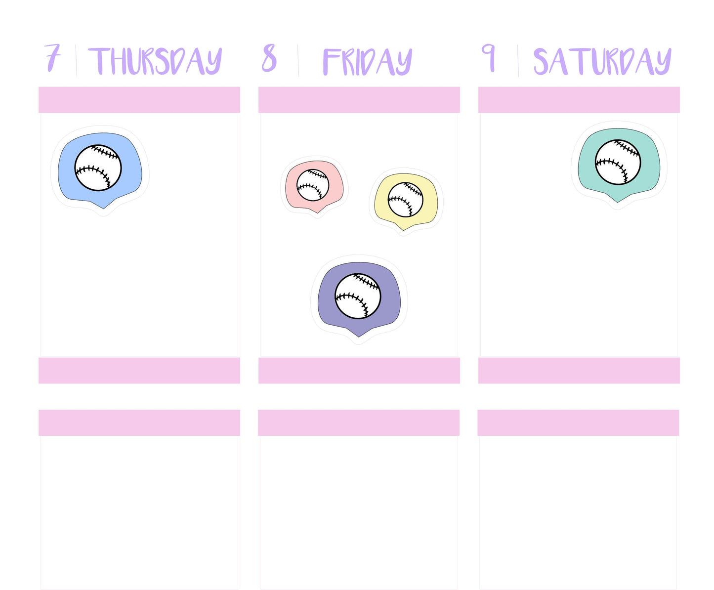 BASEBALL ICONS || Functional Planner Stickers
