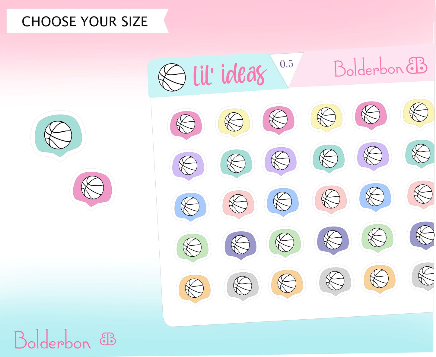 BASKETBALL ICONS || Functional Planner Stickers