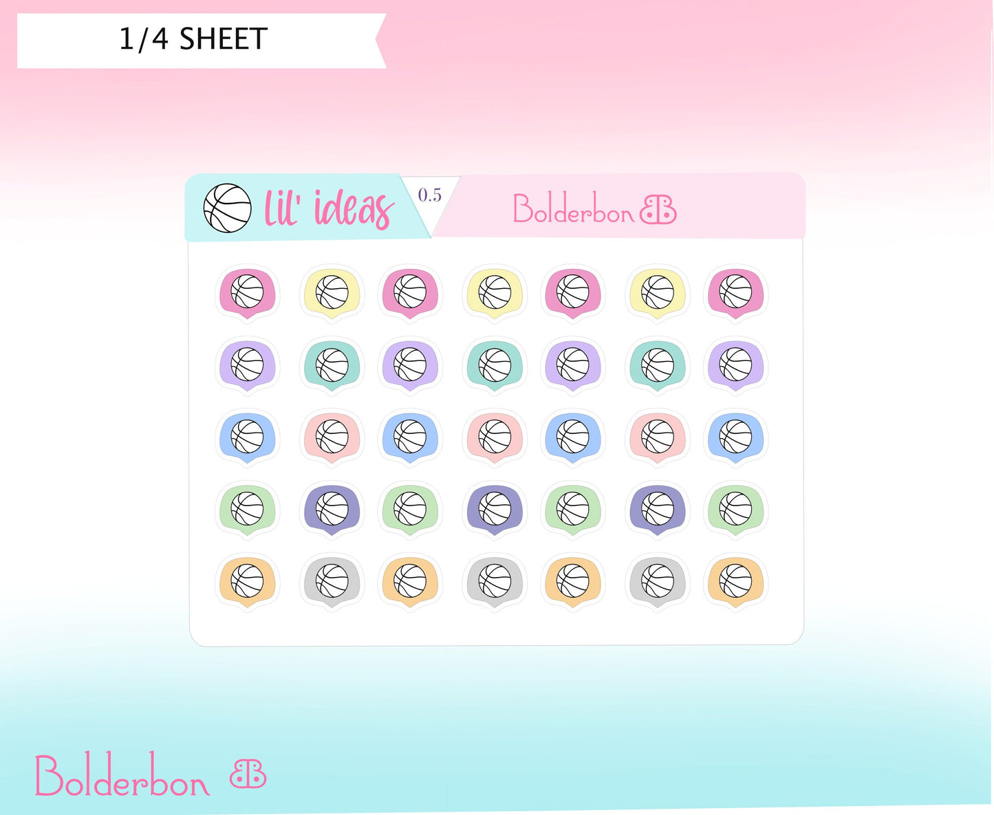 BASKETBALL ICONS || Functional Planner Stickers