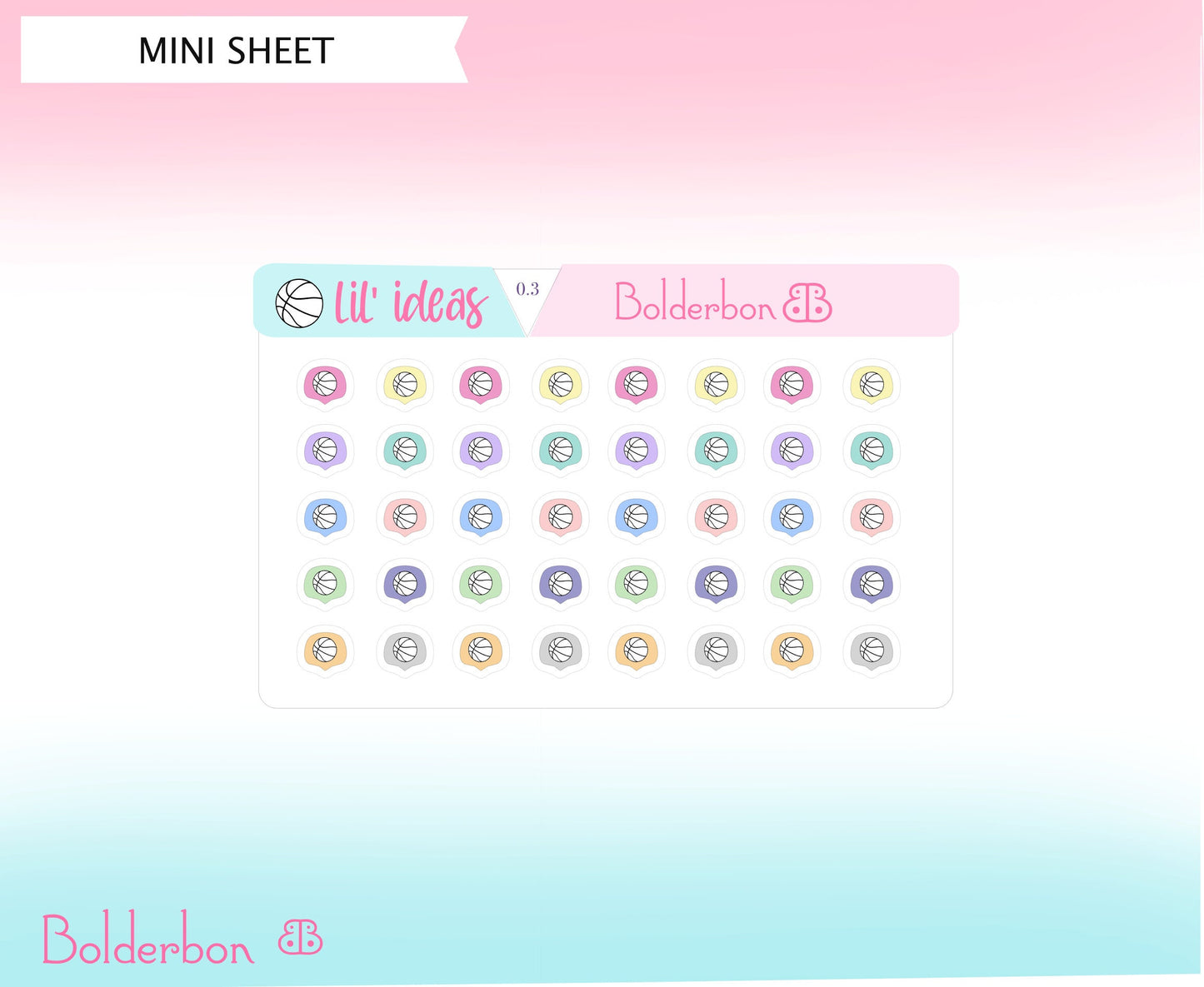 BASKETBALL ICONS || Functional Planner Stickers