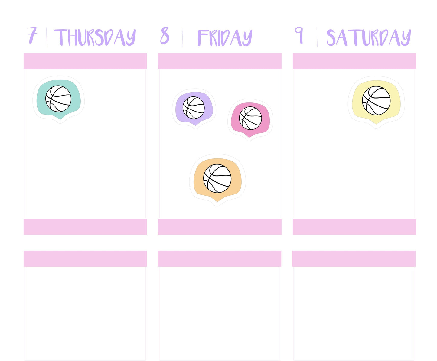 BASKETBALL ICONS || Functional Planner Stickers