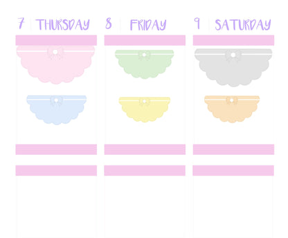 BOW SCALLOP LABELS || Functional Planner Stickers