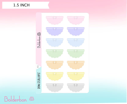 BOW SCALLOP LABELS || Functional Planner Stickers
