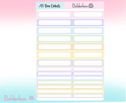 TIME LABEL BOXES || PASTEL A5 Daily Duo Stickers