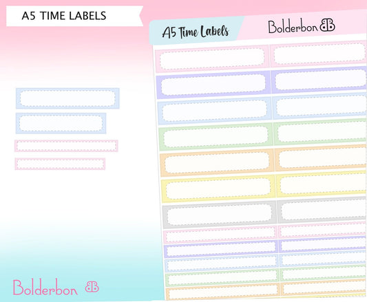 TIME LABEL BOXES || PASTEL A5 Daily Duo Stickers