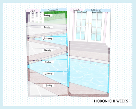 POOLSIDE || Hobonichi Weeks Planner Sticker Kit