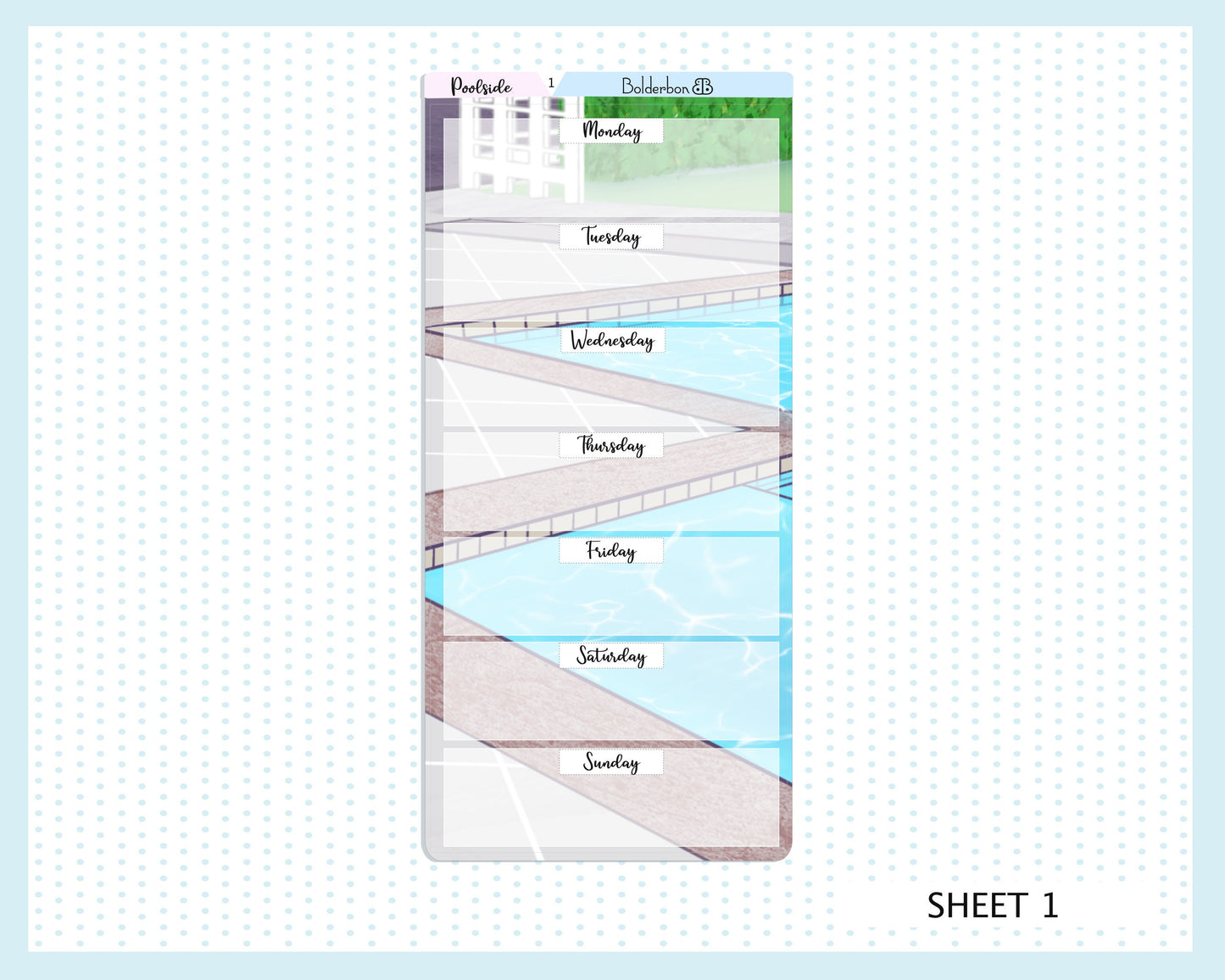 POOLSIDE || Hobonichi Weeks Planner Sticker Kit