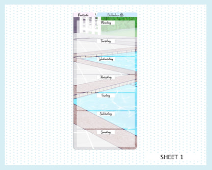 POOLSIDE || Hobonichi Weeks Planner Sticker Kit