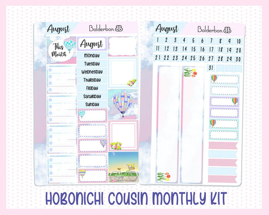 AUGUST Hobonichi Cousin and A5 Day Free || Hand Drawn Cute Monthly Planner Sticker Kit