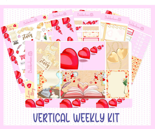 LOVE STORY || 7x9 Vertical Planner Sticker Kit