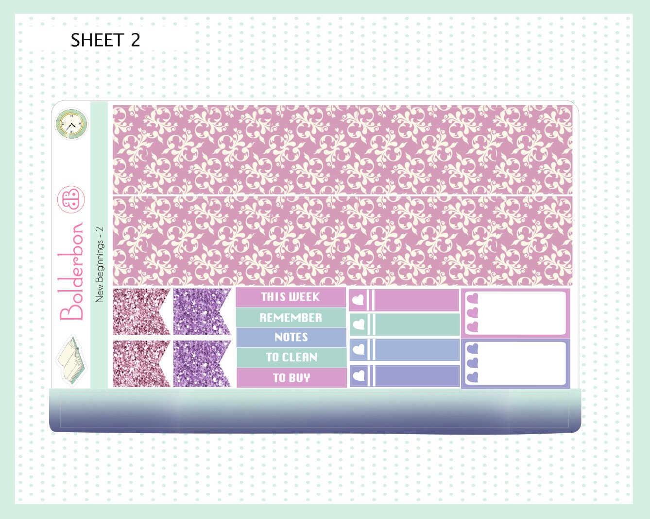 NEW BEGINNINGS || 7x9 Vertical Planner Sticker Kit