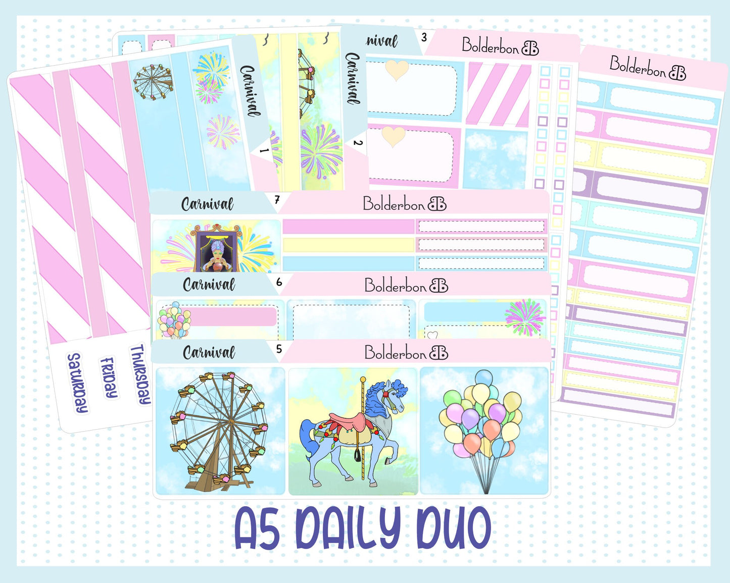 CARNIVAL || A5 Daily Duo Planner Sticker Kit