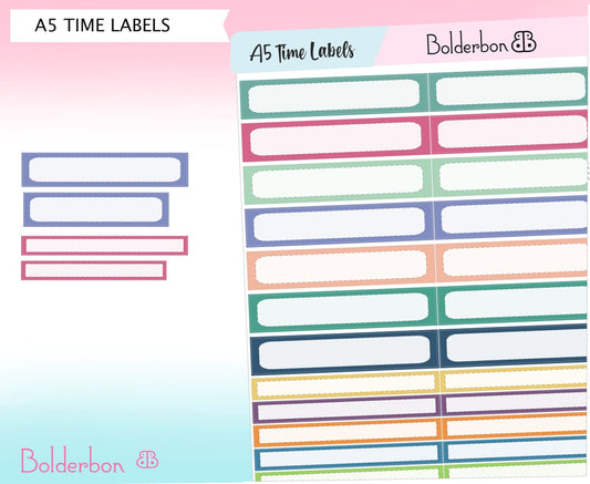 A5 TIME LABELS || BOLD Planner Stickers