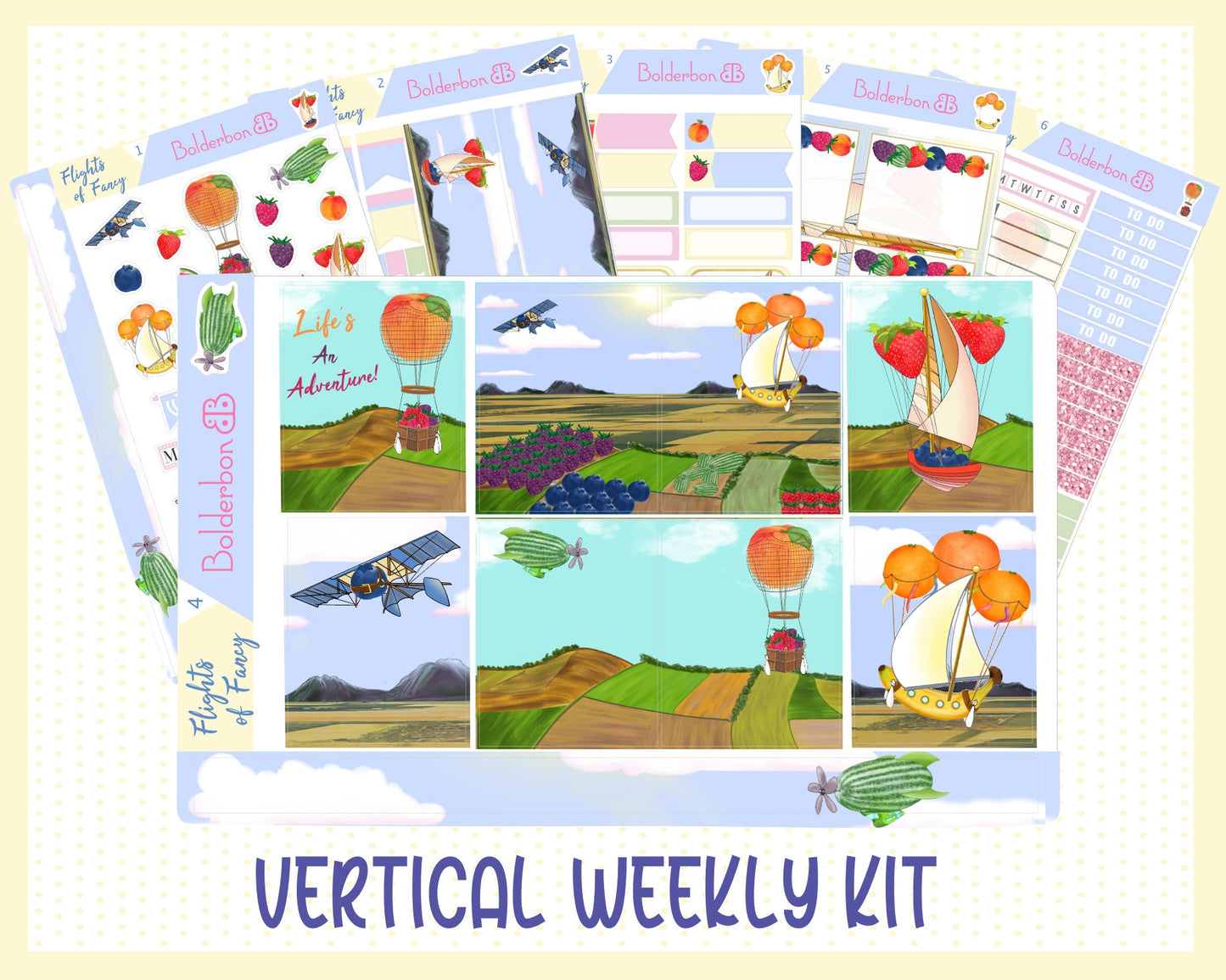 FLIGHTS OF FANCY || 7x9 Vertical Planner Sticker Kit