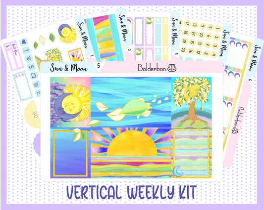 SUN & MOON || 7x9 Vertical Planner Sticker Kit