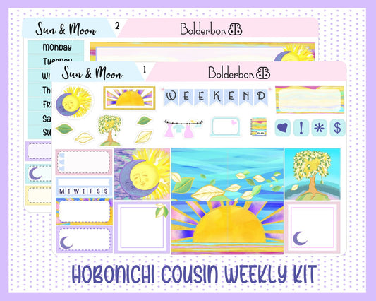 SUN & MOON || Hobonichi Cousin Planner Sticker Kit