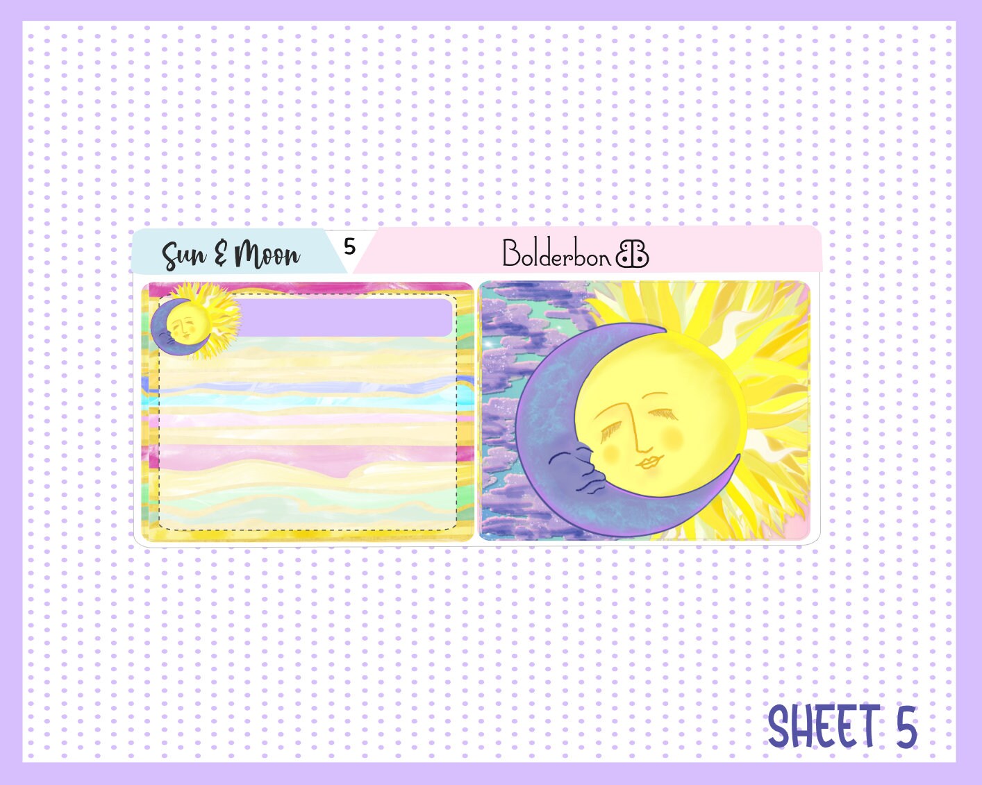 SUN & MOON "7x9 Daily Duo" || Weekly Planner Sticker Kit for Erin Condren