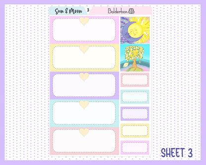 SUN & MOON "7x9 Daily Duo" || Weekly Planner Sticker Kit for Erin Condren