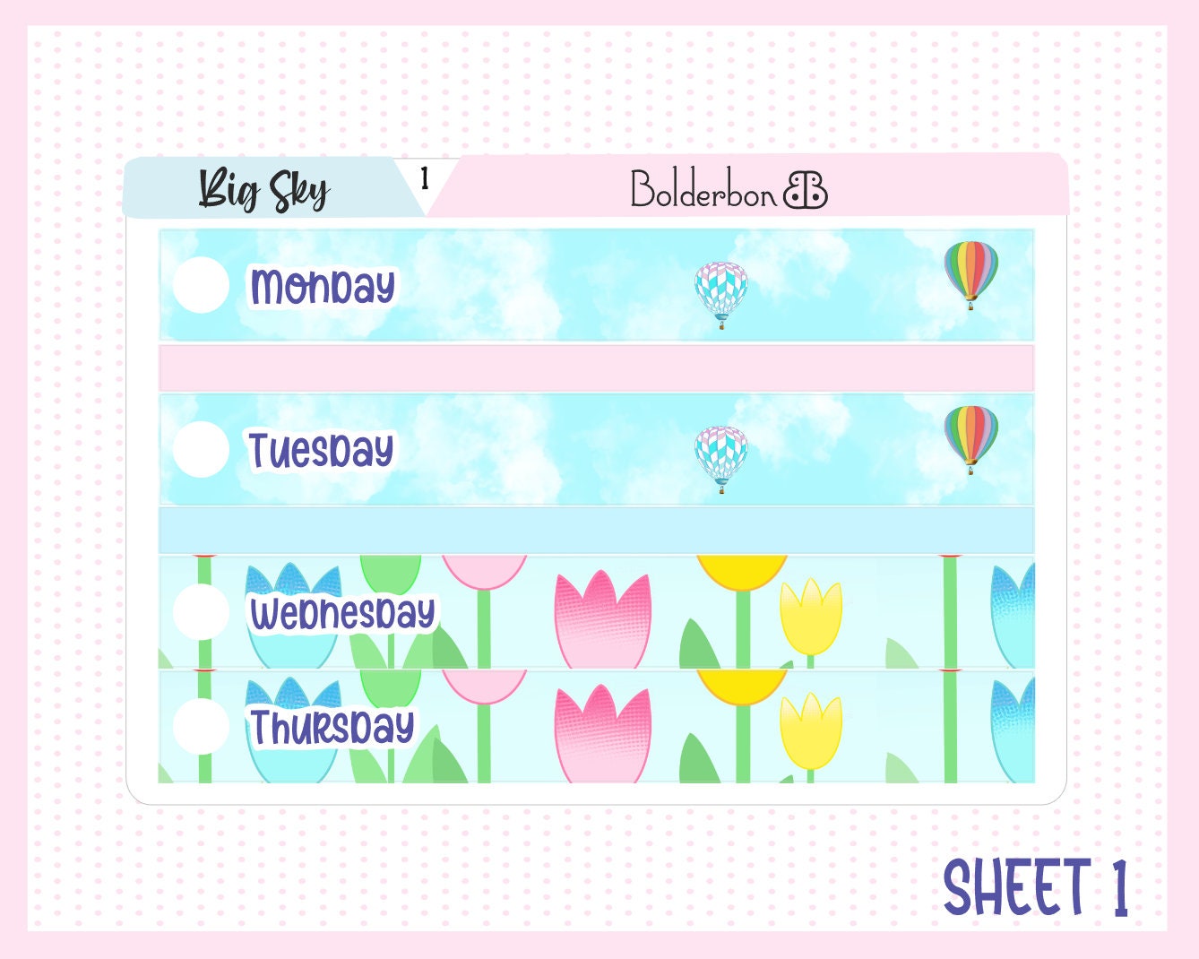 BIG SKY "7x9 Daily Duo" || Weekly Planner Sticker Kit for Erin Condren