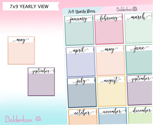 YEARLY VIEW || Boxes for EC 7x9 Planners