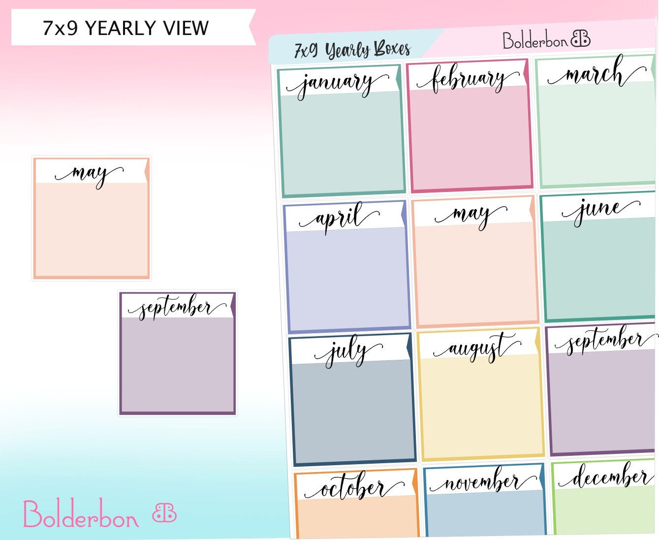 YEARLY VIEW || Boxes for EC 7x9 Planners