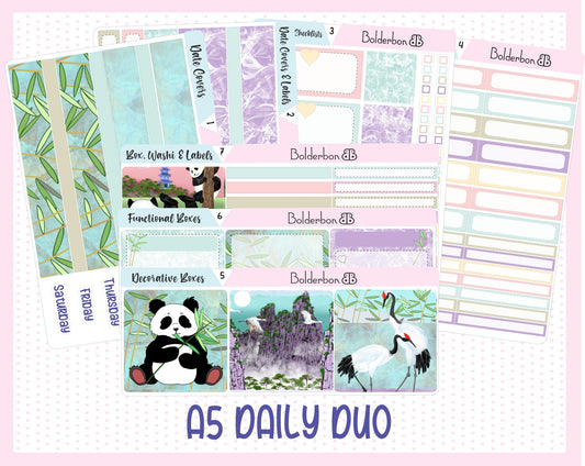 BAMBOO PANDA || A5 Daily Duo Planner Sticker Kit