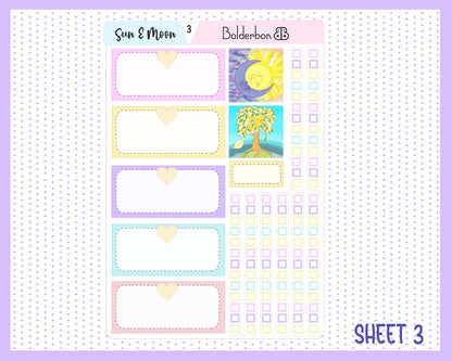 SUN & MOON || A5 Daily Duo Planner Sticker Kit