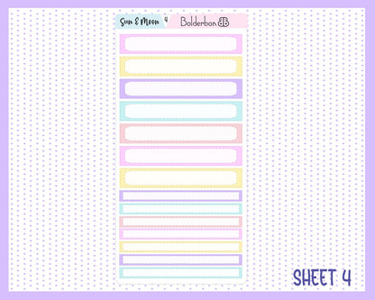 SUN & MOON "7x9 Daily Duo" || Weekly Planner Sticker Kit for Erin Condren