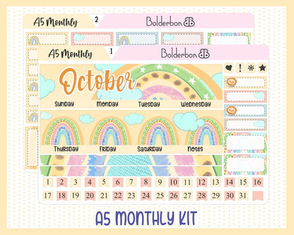 OCTOBER A5 Monthly Kit || Erin Condren Planner Sticker Kit for Compact Vertical, Daily Duo, Horizontal