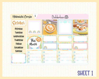 OCTOBER Hobonichi Cousin and A5 Day Free || Hand Drawn Cute Monthly Planner Sticker Kit