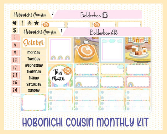 OCTOBER Hobonichi Cousin and A5 Day Free || Hand Drawn Cute Monthly Planner Sticker Kit