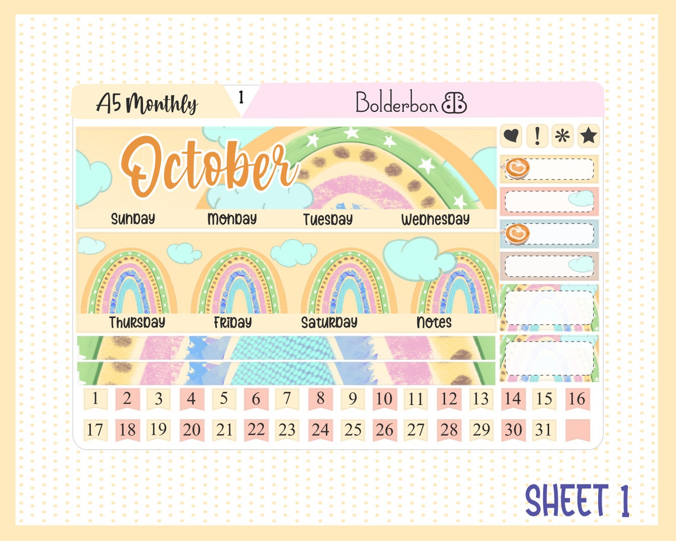 OCTOBER A5 Monthly Kit || Erin Condren Planner Sticker Kit for Compact Vertical, Daily Duo, Horizontal
