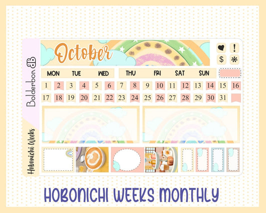 OCTOBER Hobonichi Weeks Sticker Kit || Hand Drawn Monthly Planner Stickers for Hobo Weeks