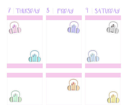 AUDIOBOOK Stickers || Icon Planner Stickers
