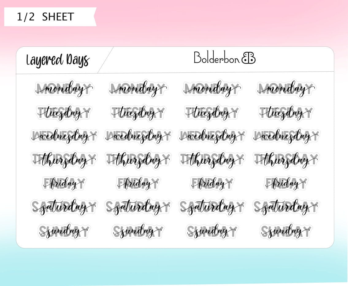 LAYERED DAYS Neutral || Script Planner Stickers