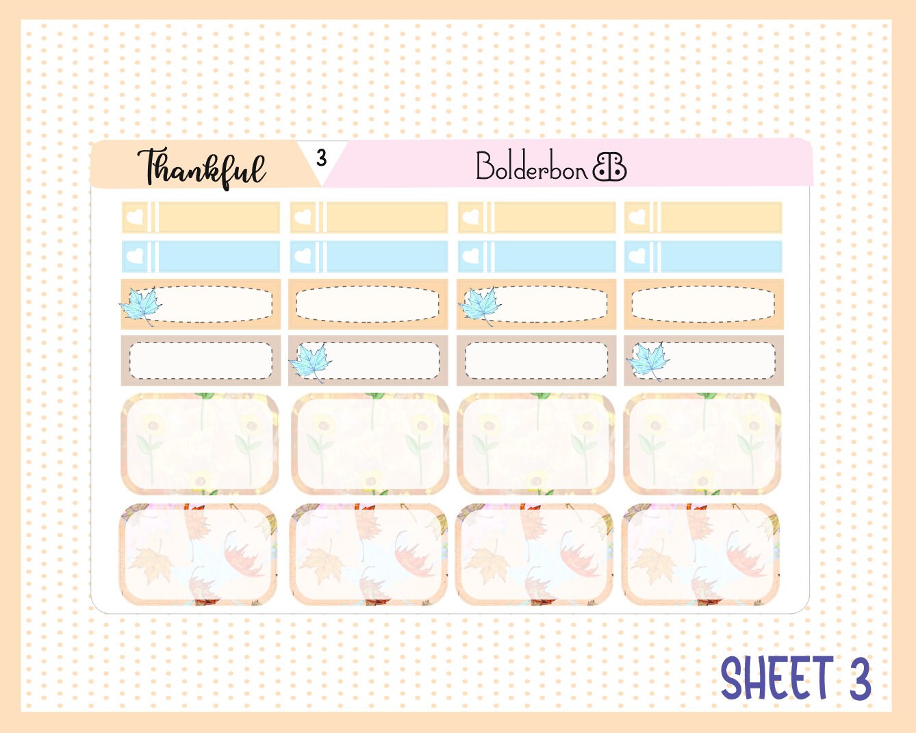 THANKFUL HEART || 7x9 Vertical Planner Sticker Kit