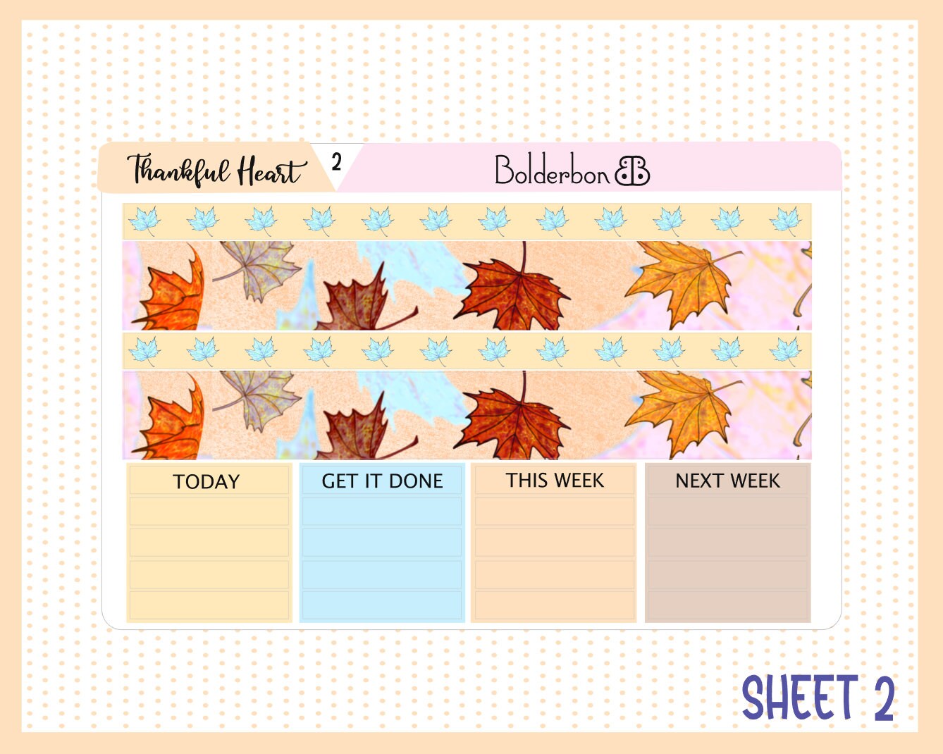 THANKFUL HEART || 7x9 Vertical Planner Sticker Kit