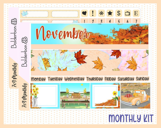 NOVEMBER 7x9 Monthly Sticker Kit